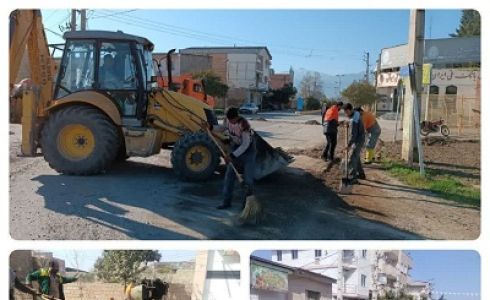 لکه گیری معابر شهری به مقدار ۵۰ تن.
