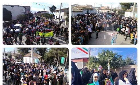 تصاویری از راهپیمایی باشکوه ۲۲ بهمن شهر سرخنکلاته.